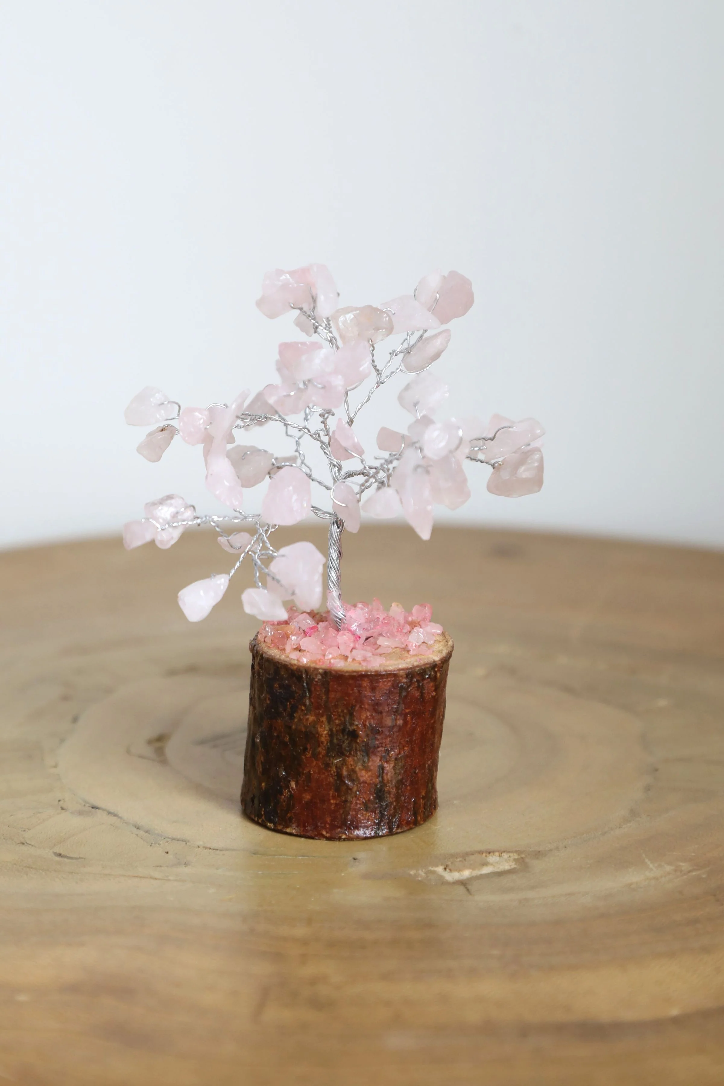 Rose Quartz Silver Small Crystal Tree - Image 3