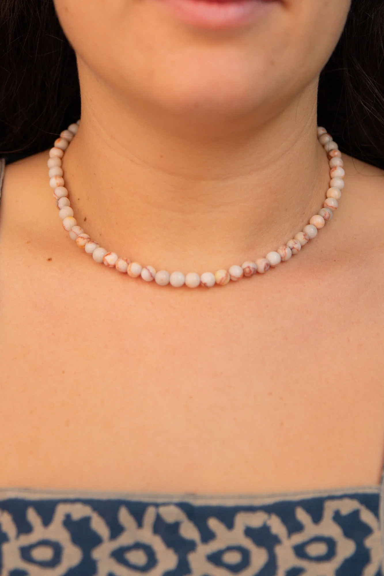 Pink Jasper Beaded Necklace - Image 3