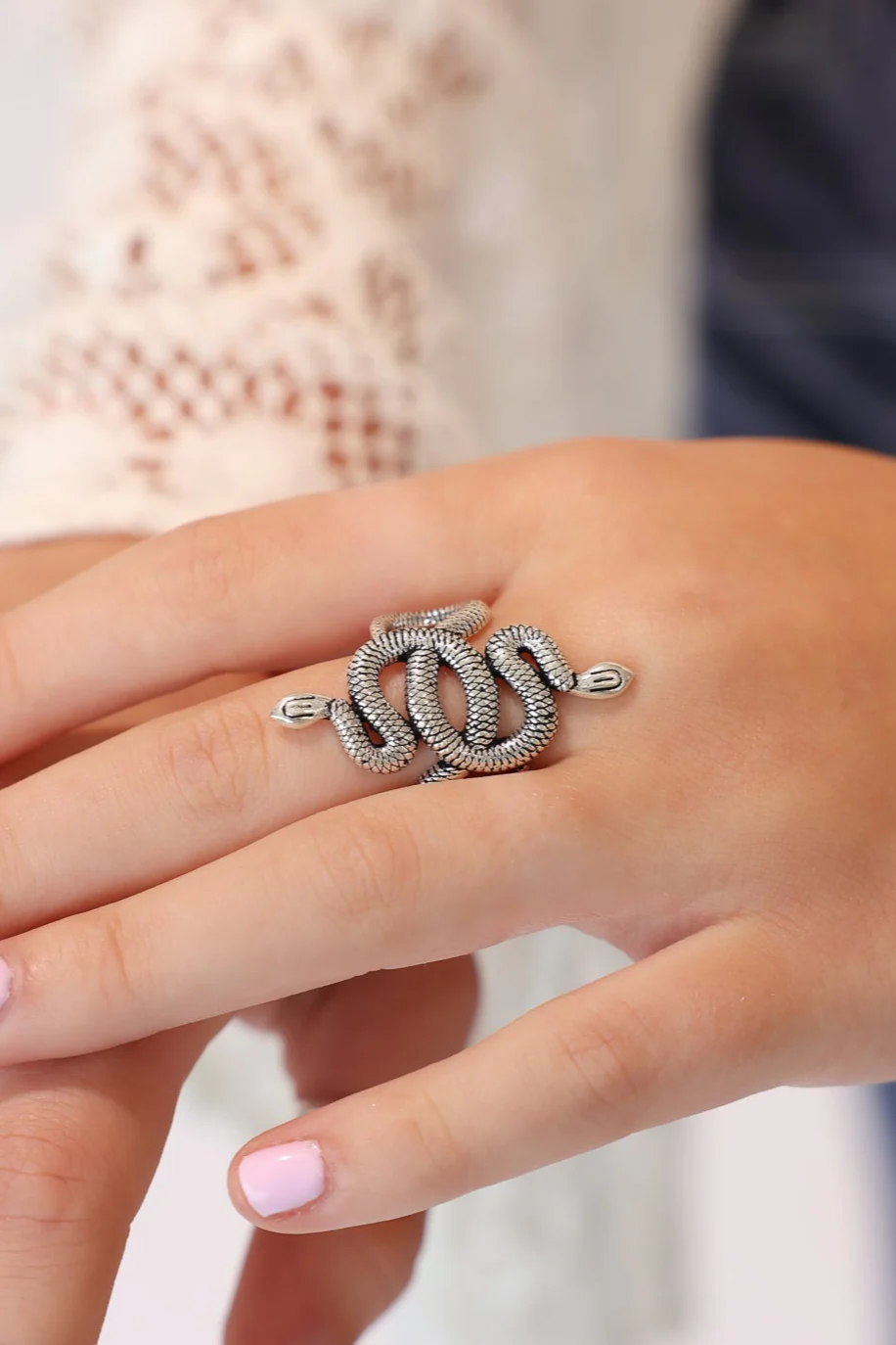 Snake Wrap Ring Crosshatch - Image 3
